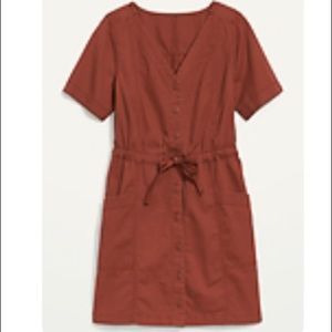 Utility dress in rust